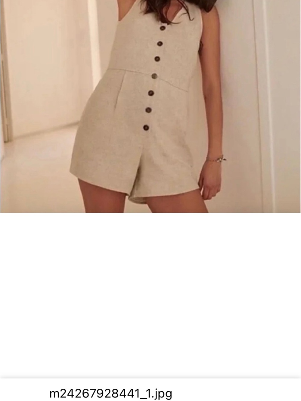 Madewell Cream Button-Front Linen-Blend Shorts Skort
